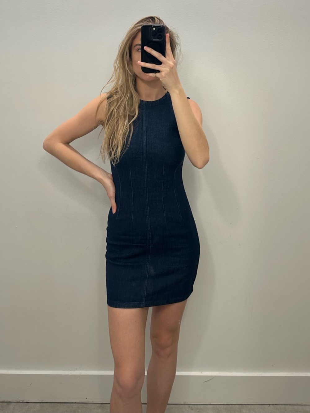 Abercrombie & Fitch XXS Denim Shell Dress (Sleeveless Mini Dress)